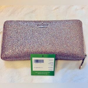 Kate Spade rose gold glitter wallet